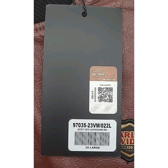 Harley-Davidson 120th Anniversary Mens Sz 2XL Dark Red Leather Jacket 97035-23VM - Picture 2 of 7